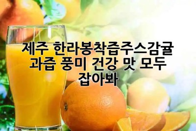 제주 한라봉착즙주스감귤🍊✨ 과즙 풍미, 건강, 맛 모두 잡아봐!