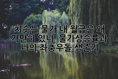치솟는 물가! 내 월급은 왜 가만히 있니? 😭 물가상승률과 나의 좌충우돌 생존기