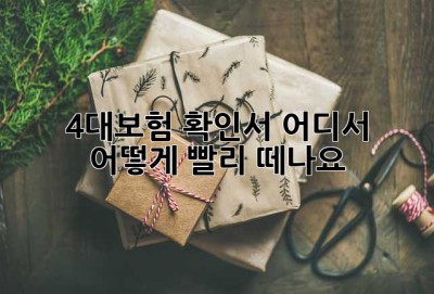 4대보험 확인서, 어디서 어떻게 빨리 떼나요? 🤔